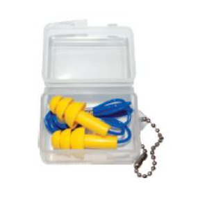 Silicone Ear Plugs EC 2001C Corded, Carrying Case, Reusable, SNR 32dB, Triple Flange Design, Washable, Industrial Noise Protection, Travel or Work – EN352-2 Certified